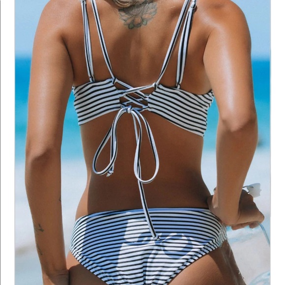Womens Striped Bikini Top - Picture 2 of 5